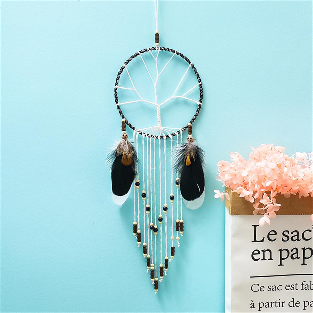 Atrapasueños de árbol misterioso, campanillas de viento, adornos de cazador de sueños indio hechos a mano, decoración para dormitorio interior