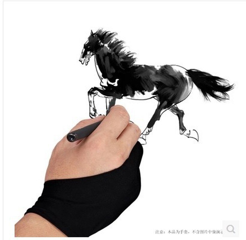 1Pc Kunstenaar Handschoen 2-Vingers Tekening Handschoenen Art Sets Anti-Fouling Voor Grafische Tablet Smudge Stump Stok pen Refill Rechts Links Hand