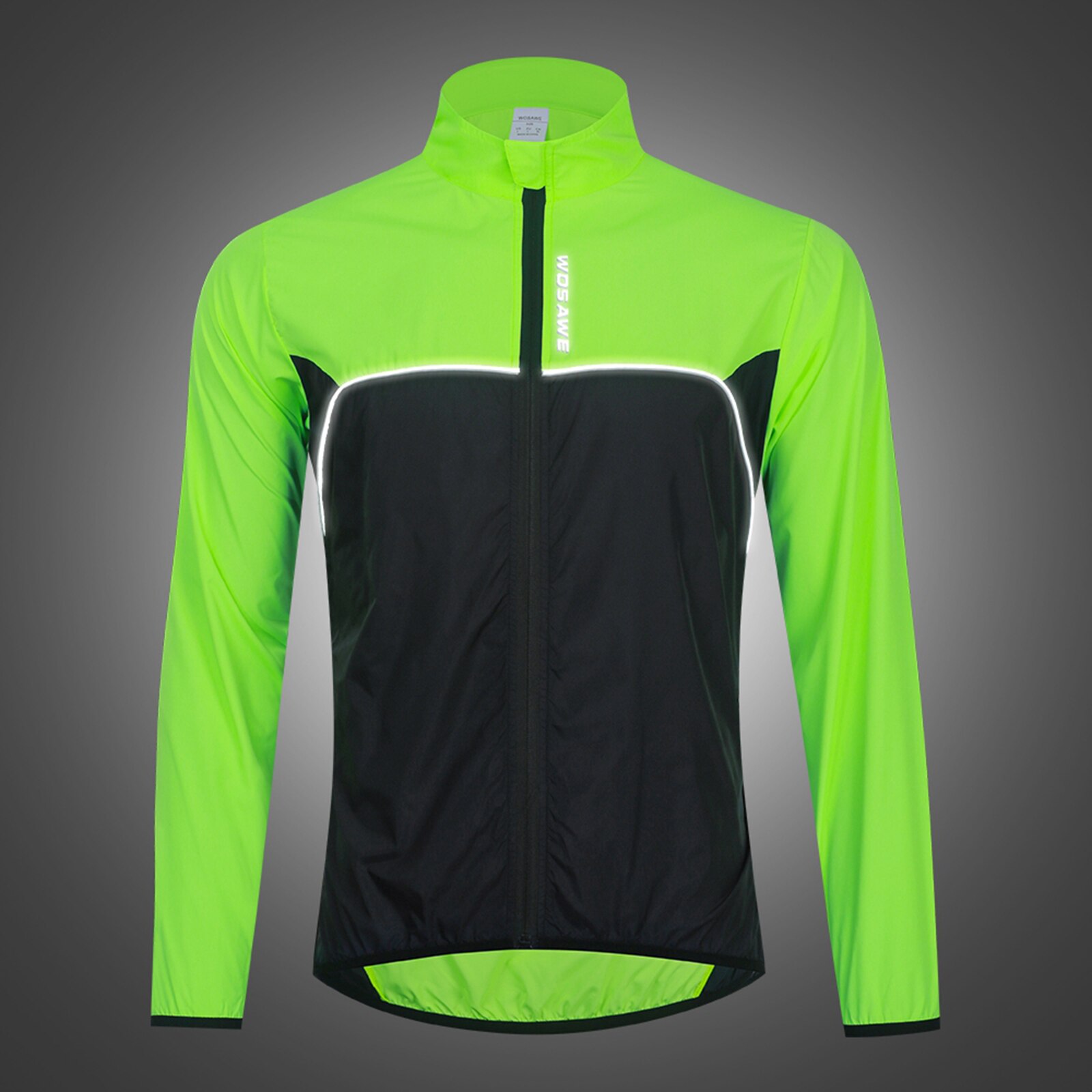 Fiets Fietsen Jacket Voor Mannen Zeer Zichtbaar Lichtgewicht Thermische Unisex Jas Winddicht Ademend Reflecterende Jassen Workout: Black Green XXL