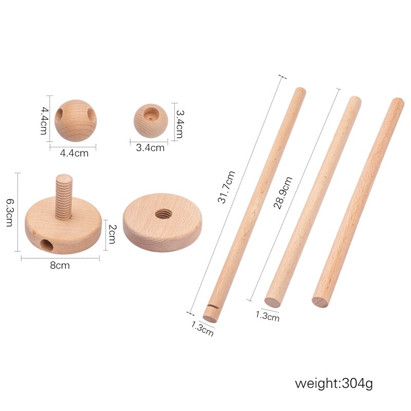 7Pc Assemblage Rammelaars Beugel Setinfant Wieg Mobiele Bed Bel Beugel Bescherming Pasgeboren Baby Speelgoed Houten Bed Bel Accessoires