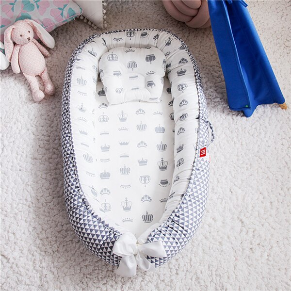 Newborn Travel Bed for Outdoor Bed Portable Baby Nest Bed with Pillow CushionInfant Crib Nest: C8