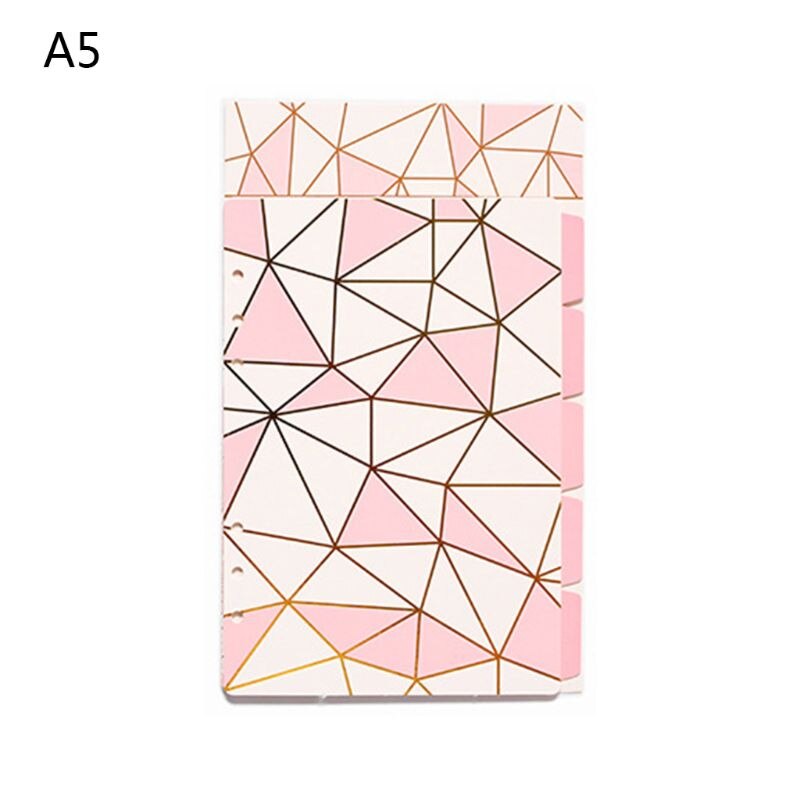 1Set A5 A6 Loose Leaf Notebook Divider 6 Hole Index Separator Binder Stationery 3 Colors Optional: A5-A
