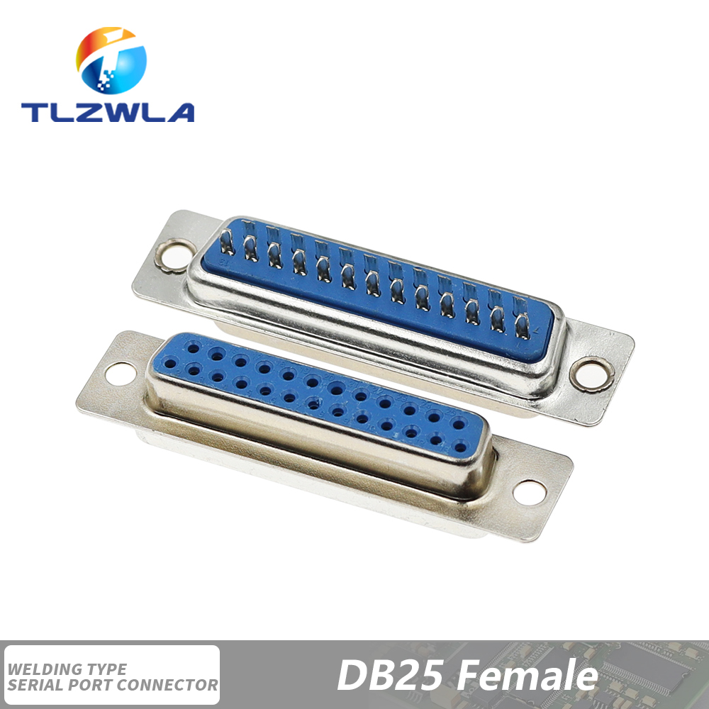 5PCS DB9 Adapter Connector Core DB15 DB25 DB37 RS232 Serial COM Plug Connectors Hole/Pin Female Male Port Socket D Sub DP9 Case: Brown