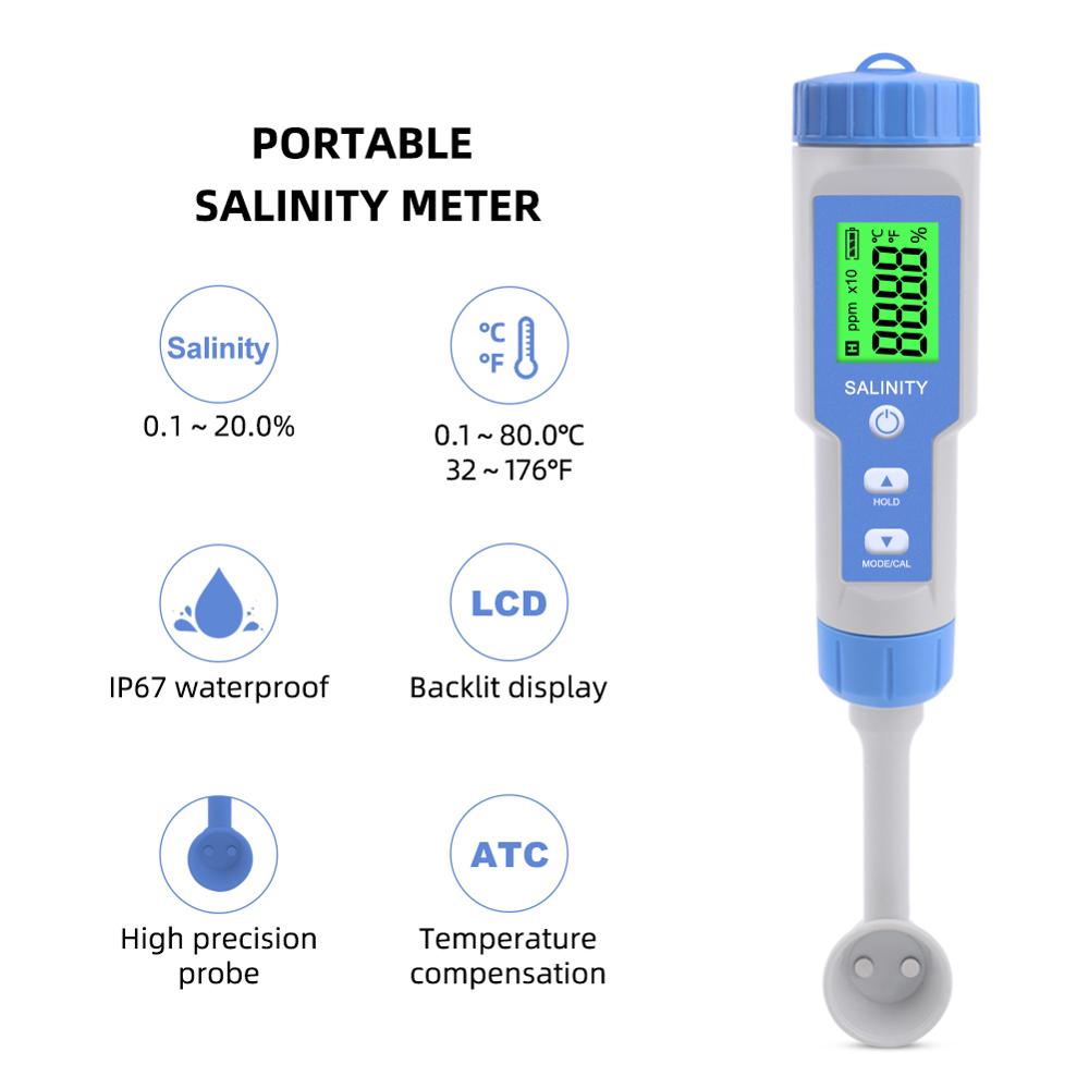 Yieryi S-200 Digitale Zoutgehalte Meter Waterdichte Zoutconcentratie Meter 0.1-20.0% Atc Voor Keuken, Catering, Voedsel Verwerking