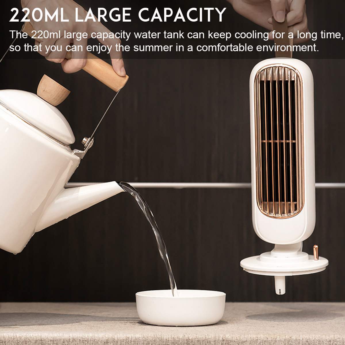 Mini aire acondicionado portátil, humidificador con función, purificador de niebla de agua, ventilador enfriador de aire de escritorio USB con depósito de agua, 1 ud.