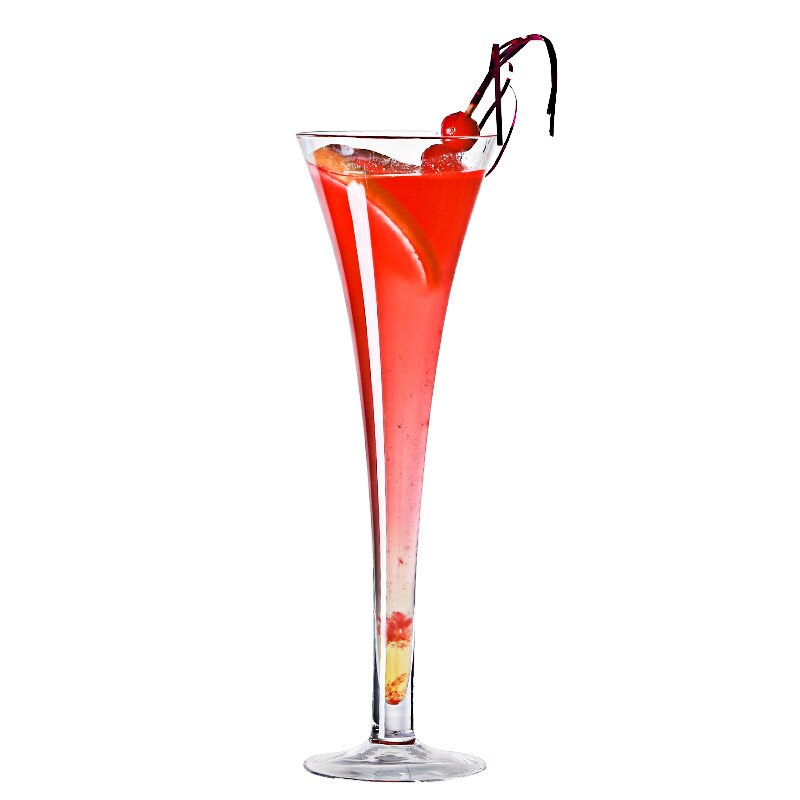 Champagne Trumpet Flute Martini Glass Elegantly Hand Blown, Cocktail Glass