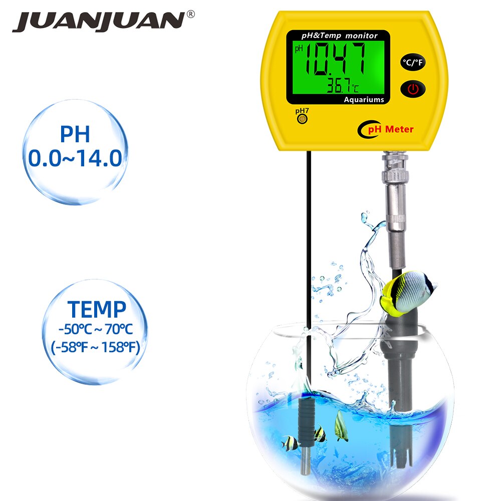 Digital LCD Online pH TEMP Meter Acidimeter Aquarium Drinking Water Monitor 0.01 PH Electrode Analyzer Backlit 21%off