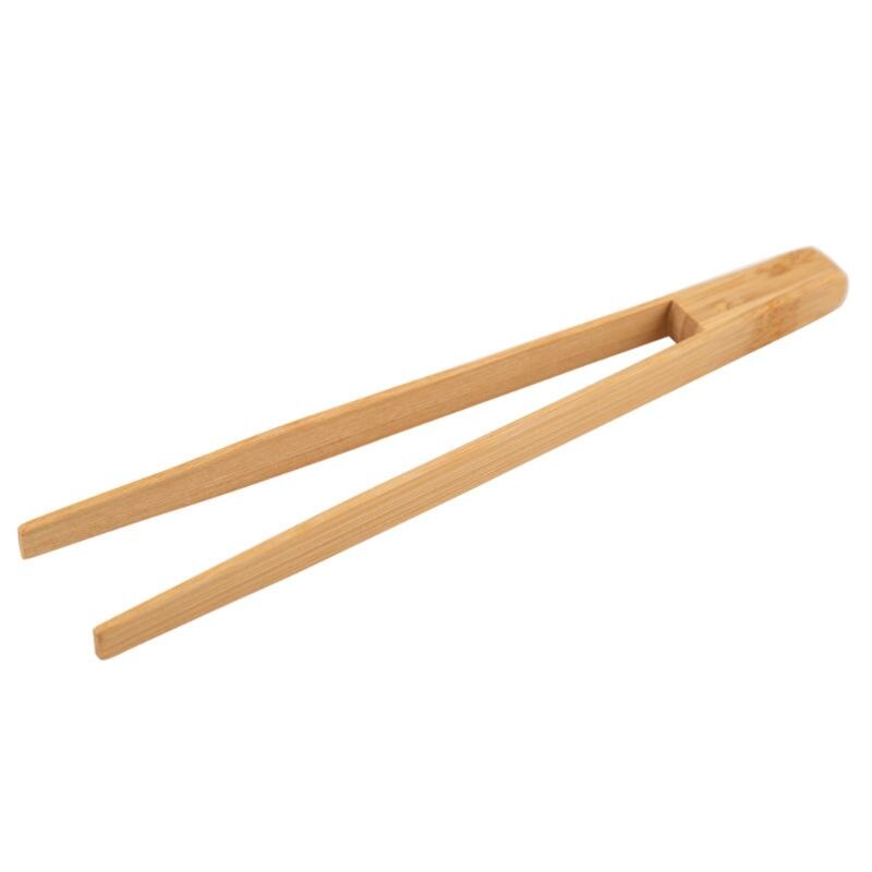 Pinzas de bambú para tostadora de cocina, pinzas largas de fácil agarre para servir, tostadas, pan, barbacoa, asar, hornear y freír, 2 uds.