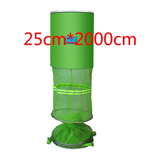 Draagbaar visnet rondvis garnalen gaas kooi vissen: Groen 25cm x 2000cm