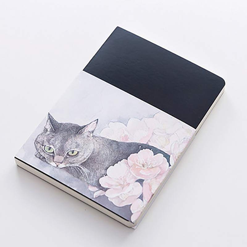 Cute Cat Notebook Paper Sketch Book Office School Supplies Blank Vintage Sketchbook Diary Drawing Painting 80 Sheet: Cherry blossoms