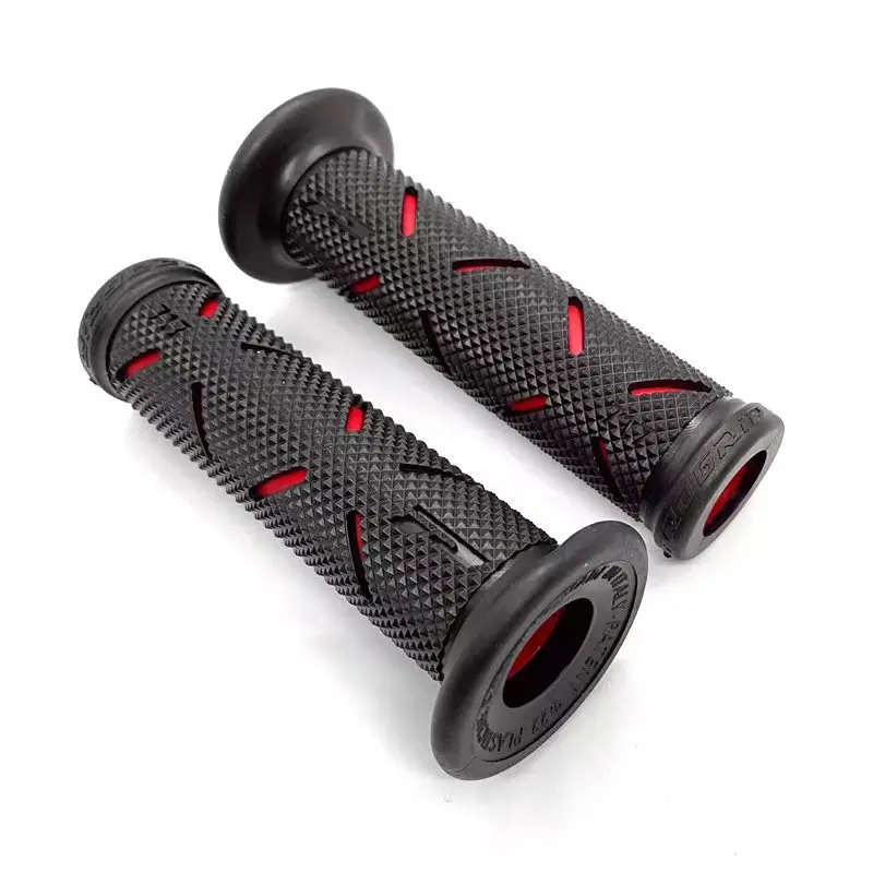 2 stücke 7/8 "22mm Universal-Motorrad griff griffe CNC Aluminium Gummi Rot Blau Gold Lenker griff für Roller E-Bike Motorrad: Elfenbein