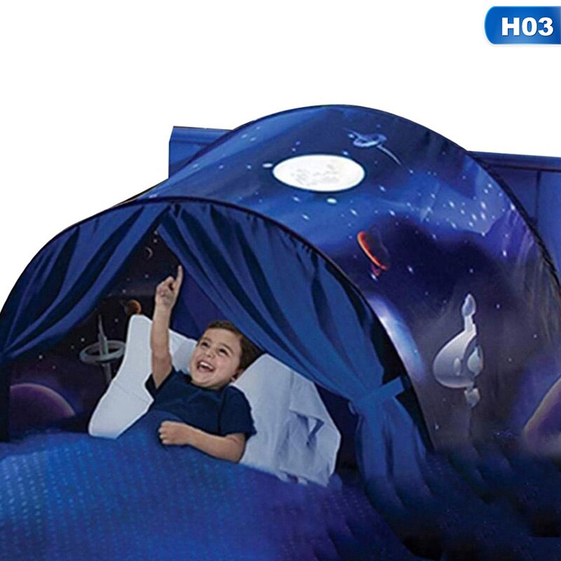 Bed Foldable Starry Sky Dream Tent With Light Storage Pocket Children Sleeping Foldable Mattress Tent Tent: Green