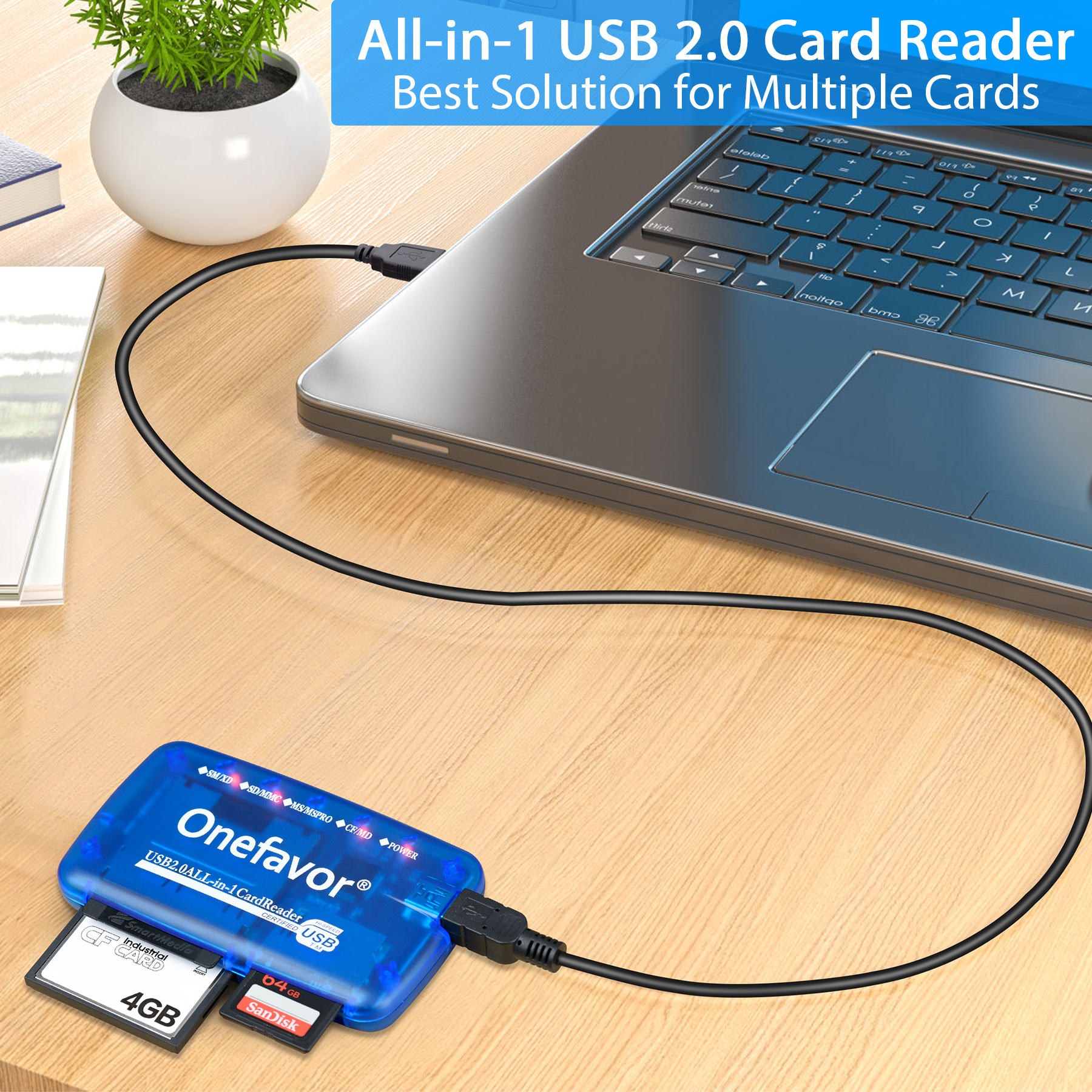 Portable Memory Card Reader SM Card Reader High Speed USB 2.0 All in One Cardreader Supply for SM SD MMC Memory Stick