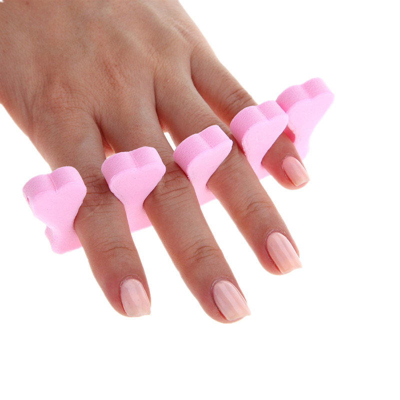 Monja 50 unidades/pacote cor aleatória arte do prego dedos separadores de dedo esponja macia uv gel polonês beleza manicure pedicure ferramenta