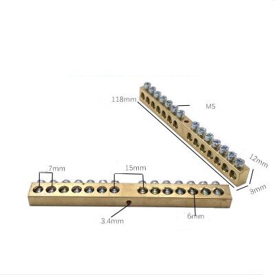 1pcs Copper terminal 6x9 brass zero ground connection row zero ground strip copper strip 8x12: 8X12  14P