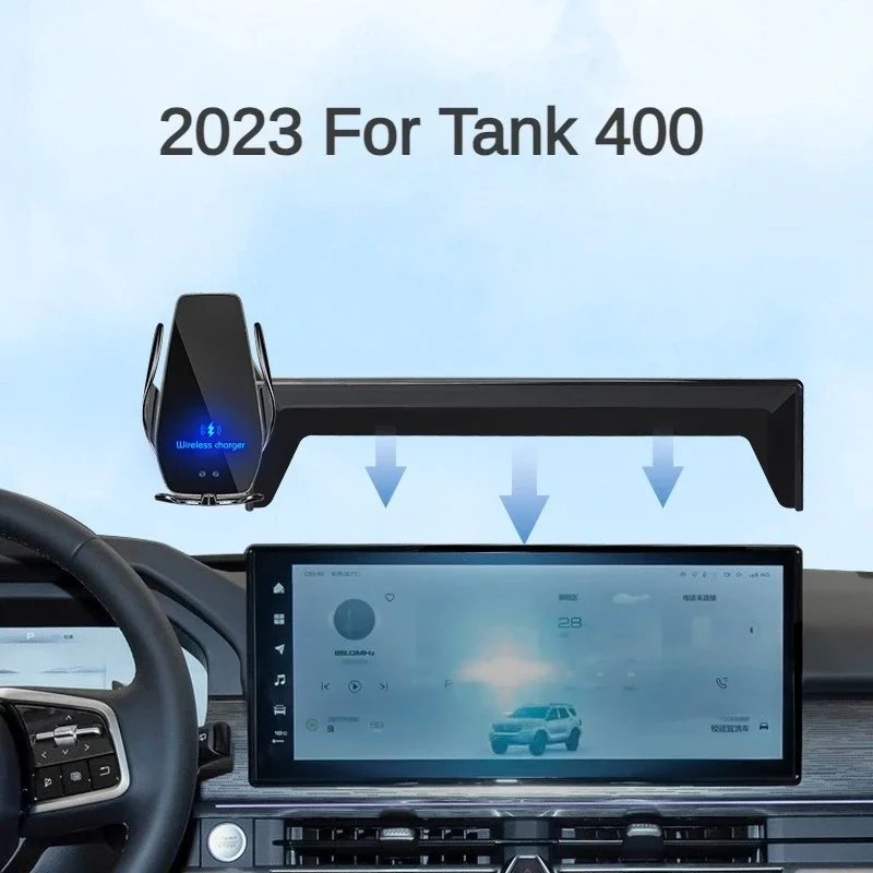 For WEY Tank 400 Car Screen Phone Holder Wireless Charger Navigation Modification Interior 16.2 Inch Size