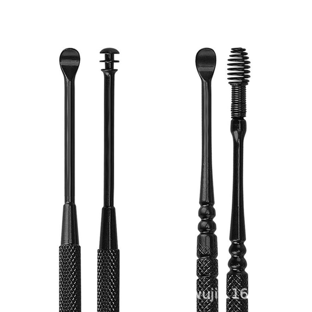 Stainless Steel Double-Headed Spiral Ear Spoons Earmuffs Ear Pick Ear Picking Tool Ear Ear Spoon Set