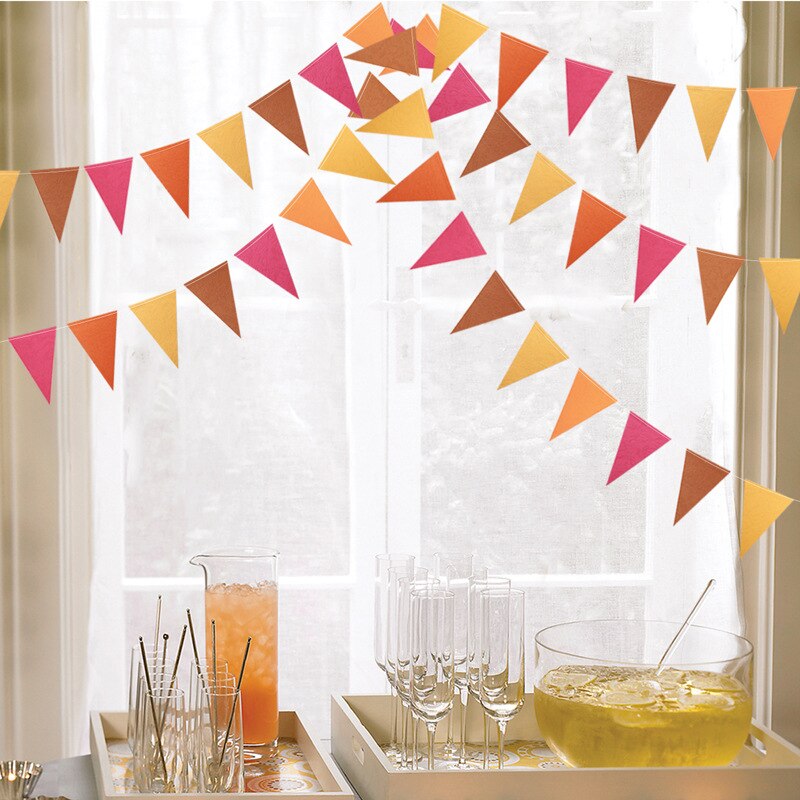 4m høstblader lønnkrans thanksgiving dekorasjoner flagg banner papir sirkel string krans vegg peis dekor
