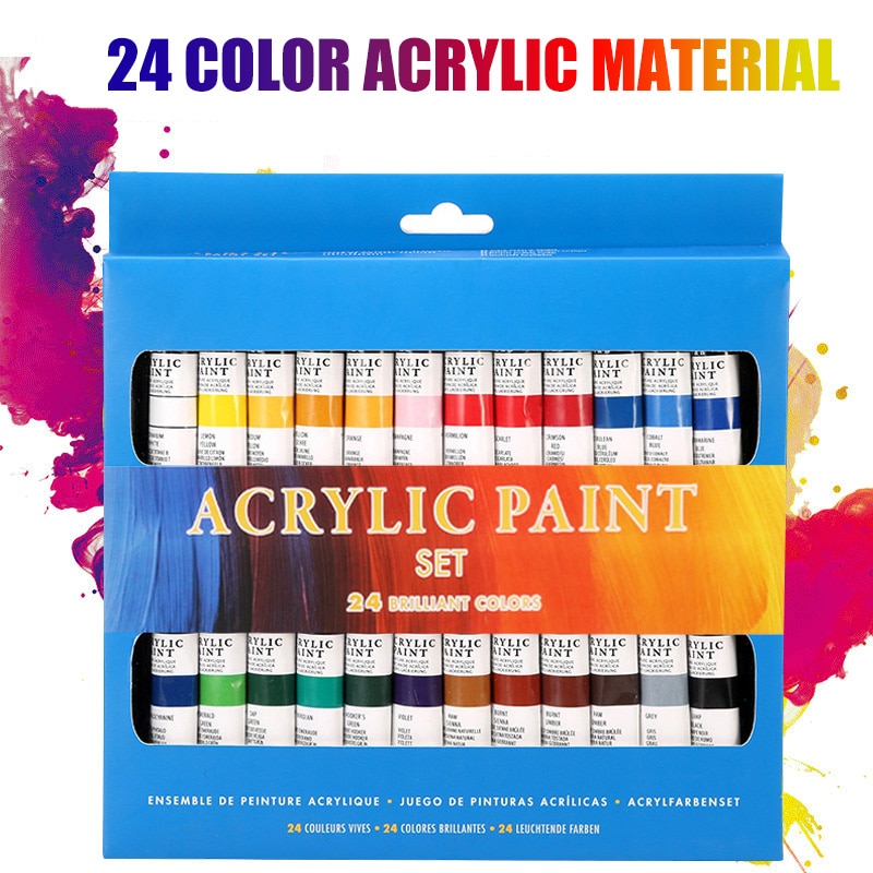 24 Kleuren/Set Verf Buizen Aquarel Verf Acrylverf Pak Voor Diy Tekening Schilderij Acryl Verf Handgeschilderde set Knuffel