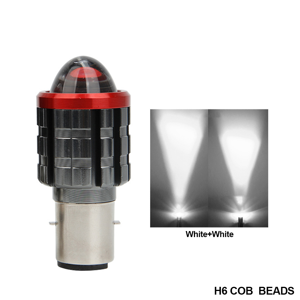 H6 BA20D Motorfiets LED Koplamp 3570 Chips Hoge Dimlicht Scooter Motor H4 HS1 Koplamp Geel Wit Mistlampen: Ijsblauw