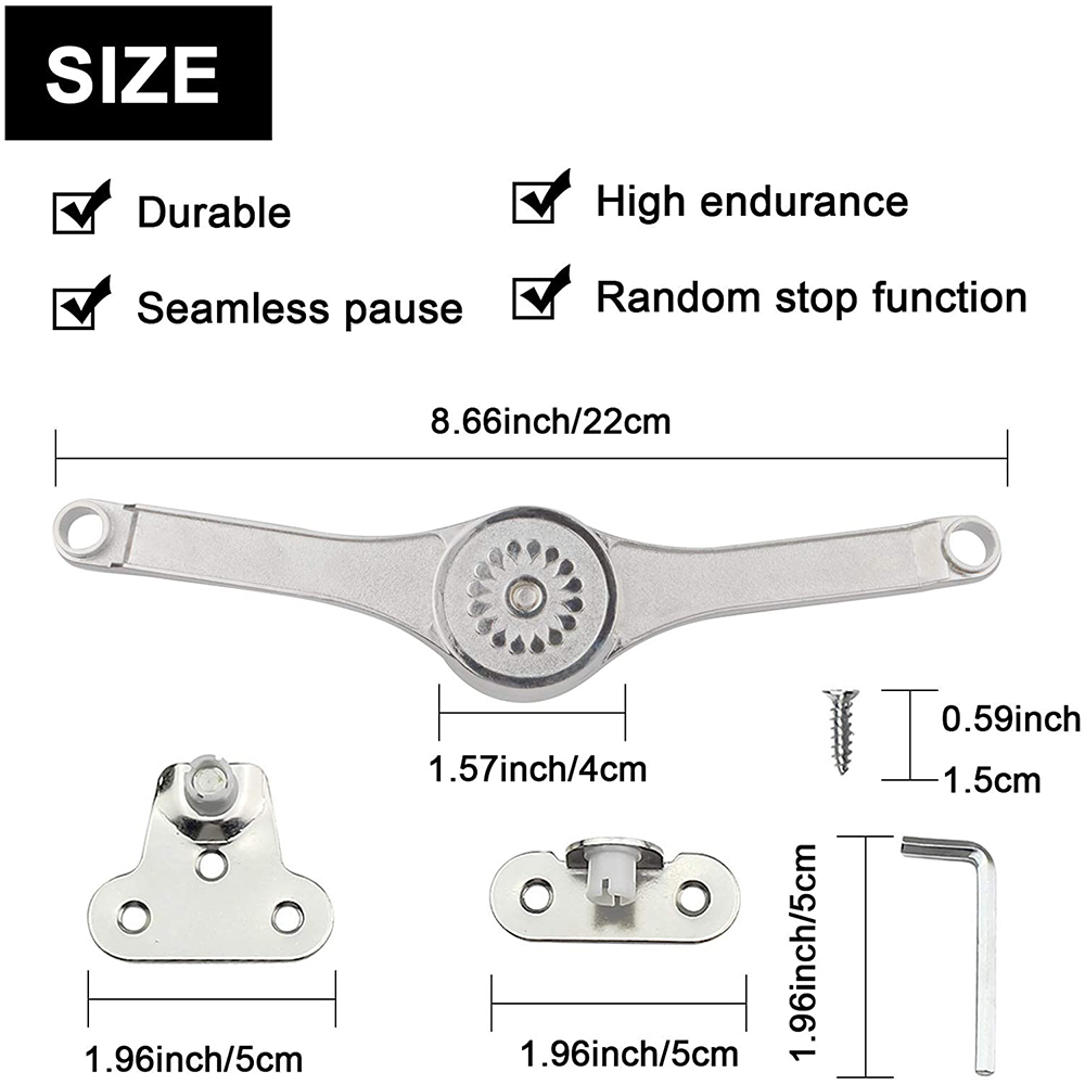 Toy Box Hinges Soft Close, Lid Support Hinges Heavy Duty, Piano Hinge Soft Close Folding Lid Stay Hinge for Chest Toy: Default Title