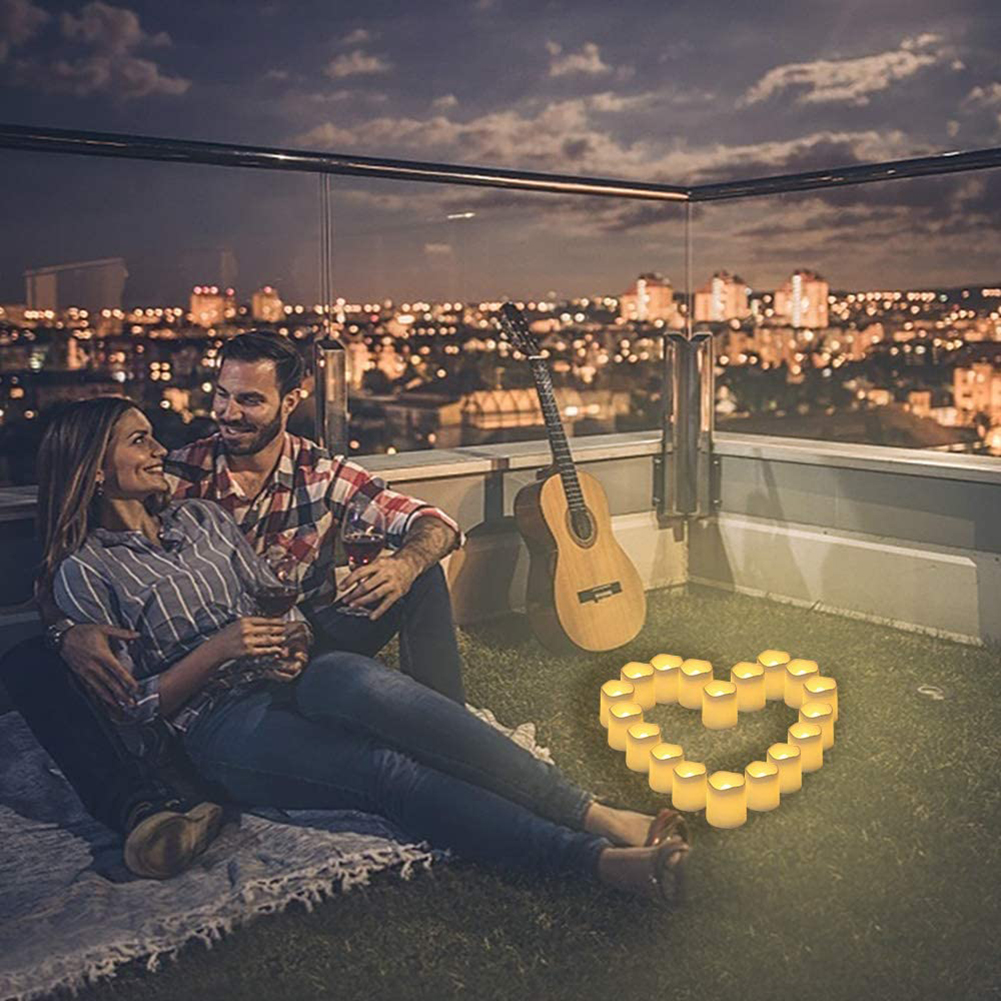 24pcs Simulation LED Electronic Candle Light Flameless Candles Battery Operated Flickering Light Christmas Wedding Decoration