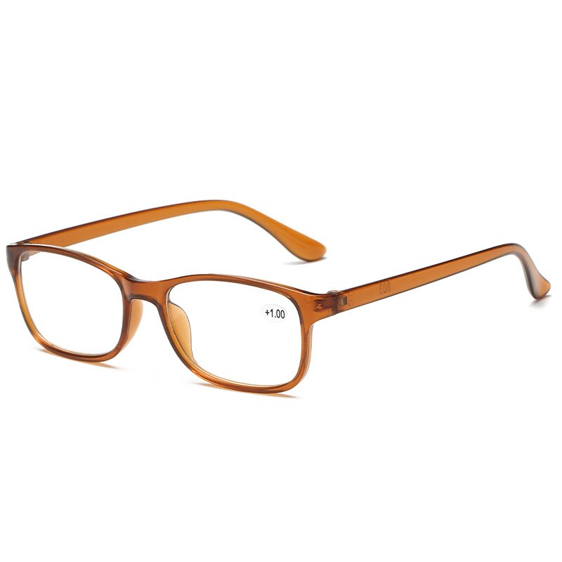 Lunettes de lecture TR90 ultralégères unisexe, monture avec dioptrie + 1.0 1.5 2.0 2.5 3.0 3.5, presbytie, femmes et hommes: +300 / Marron
