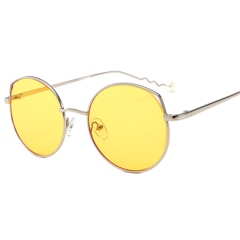 Tide dames zonnebril dames en heren oceaan zonnebril groot montuur kattenoog straatfotografie heren zonnebril: Geel