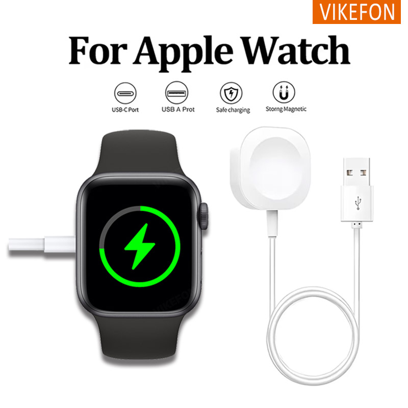 Cargador inalámbrico de reloj magnético para Apple Watch Series 10 S9 8 7/ 6 5 4 3 Se Ultra cargador tipo C Usb dos interfaces opcionales