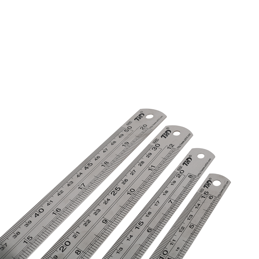 Règle métrique Double face en acier inoxydable, outil de mesure de précision, échelle de 15cm/20cm/30cm/50cm en centimètres