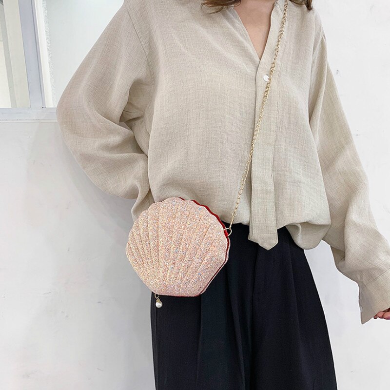 Women Bags Shiny Shell Messenger Bag Mini Small Bag Small Fairy All-match Shoulder Bag Luxury Female Bag