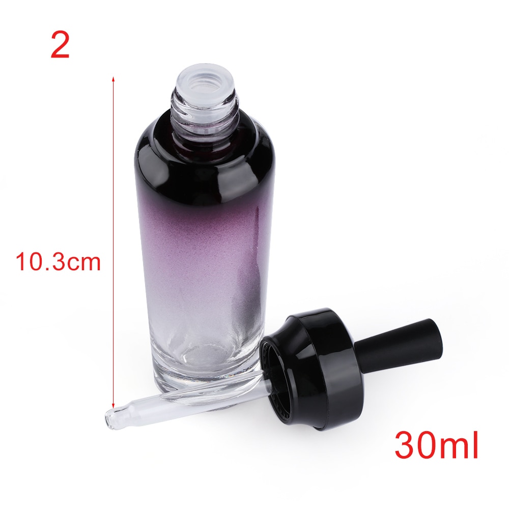 1pc tomme glass dropper påfyllbare flasker aromaterapi eterisk olje flaske hetteglass oppbevaring makeup badetilbehør 20/30/50ml