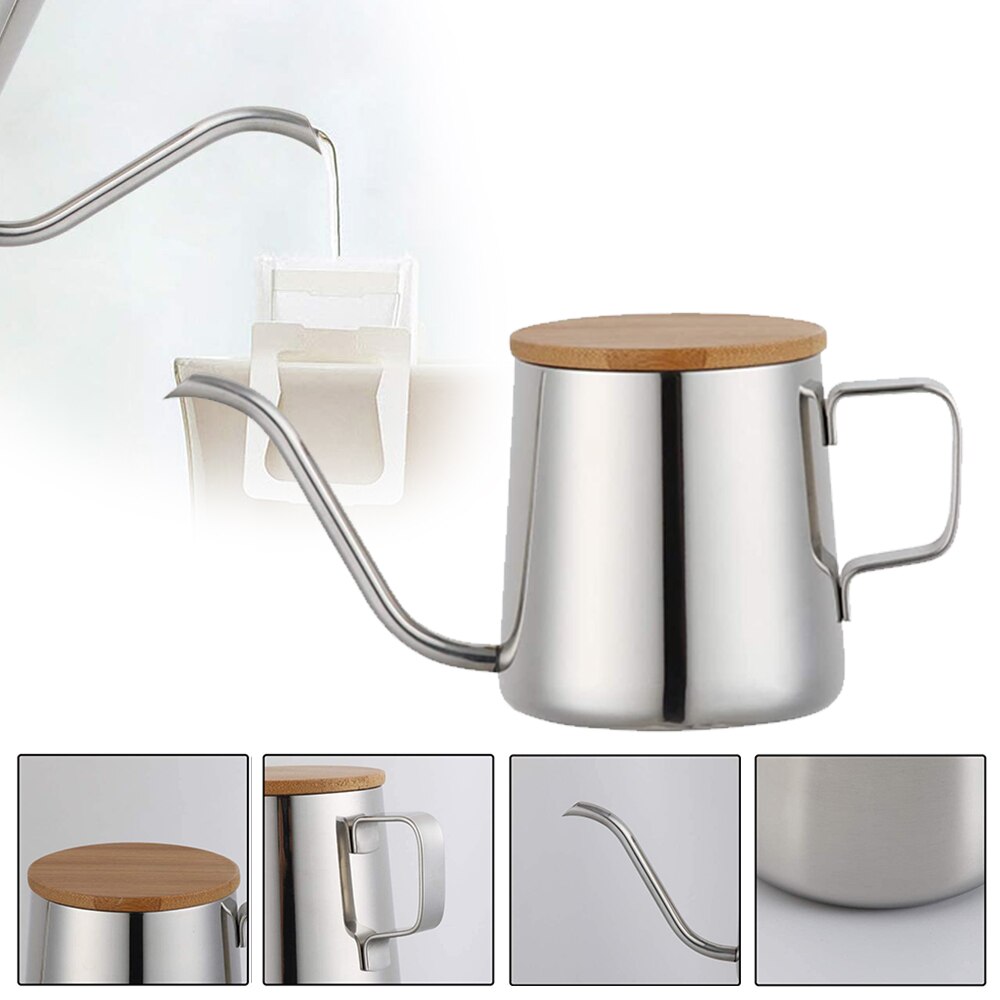 350ml Stainless Steel Teapot Drip Coffee Pot Drip Kettle Coffee Tea Pot Kitchen Accessories Long Narrow Spout Coffee Pot