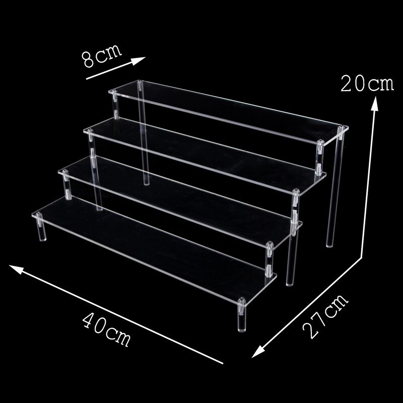 Acrylic Removable Ladder Rack Frame Car Model Toy Perfume Jewelry Display Transparent Action Figure Model Stand Decoration 2022