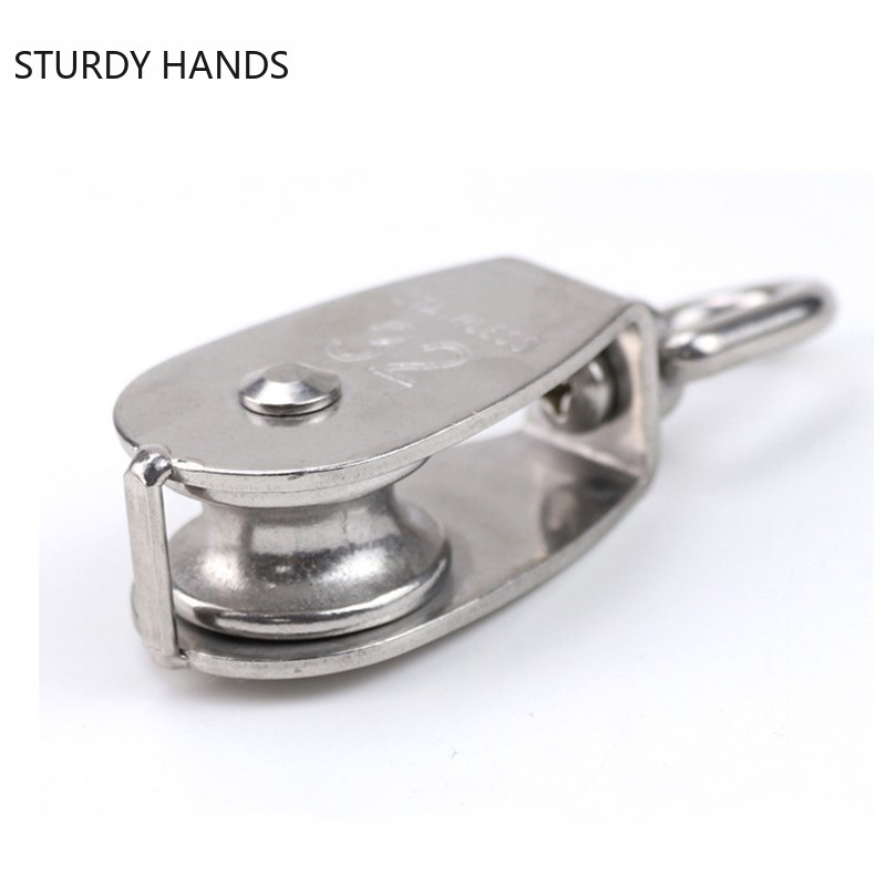 Stainless Steel Single Pulley Wire Rope Chain Traction Fixed Pulley Lifting Load-bearing Pulley Rotary Pulley Loading Tool