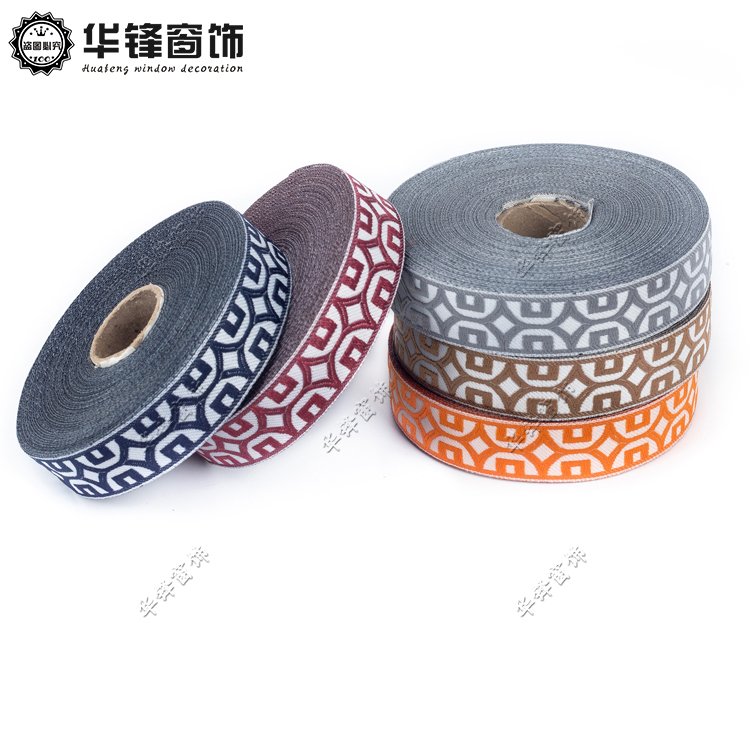25 metros 3cm/9cm Líneas geométricas a tierra cortina China Laciness nacional Jacquard cinta bordada correas tejidas