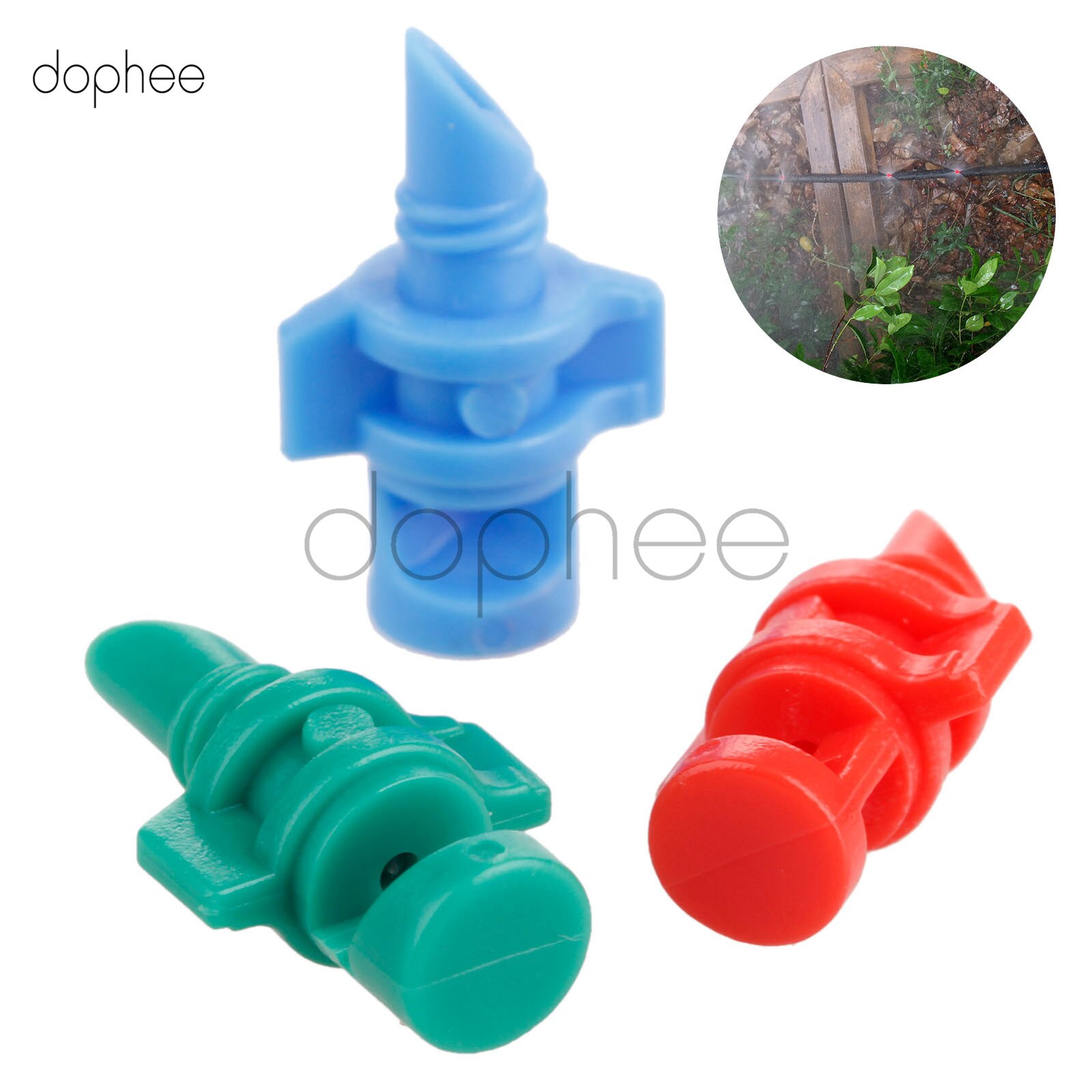 dophee 50pcs Lawn Watering Spray Nozzle Mini Sprinkler Irrigation Misting Nozzle Micro Garden Agriculture 360 Degree Nozzle