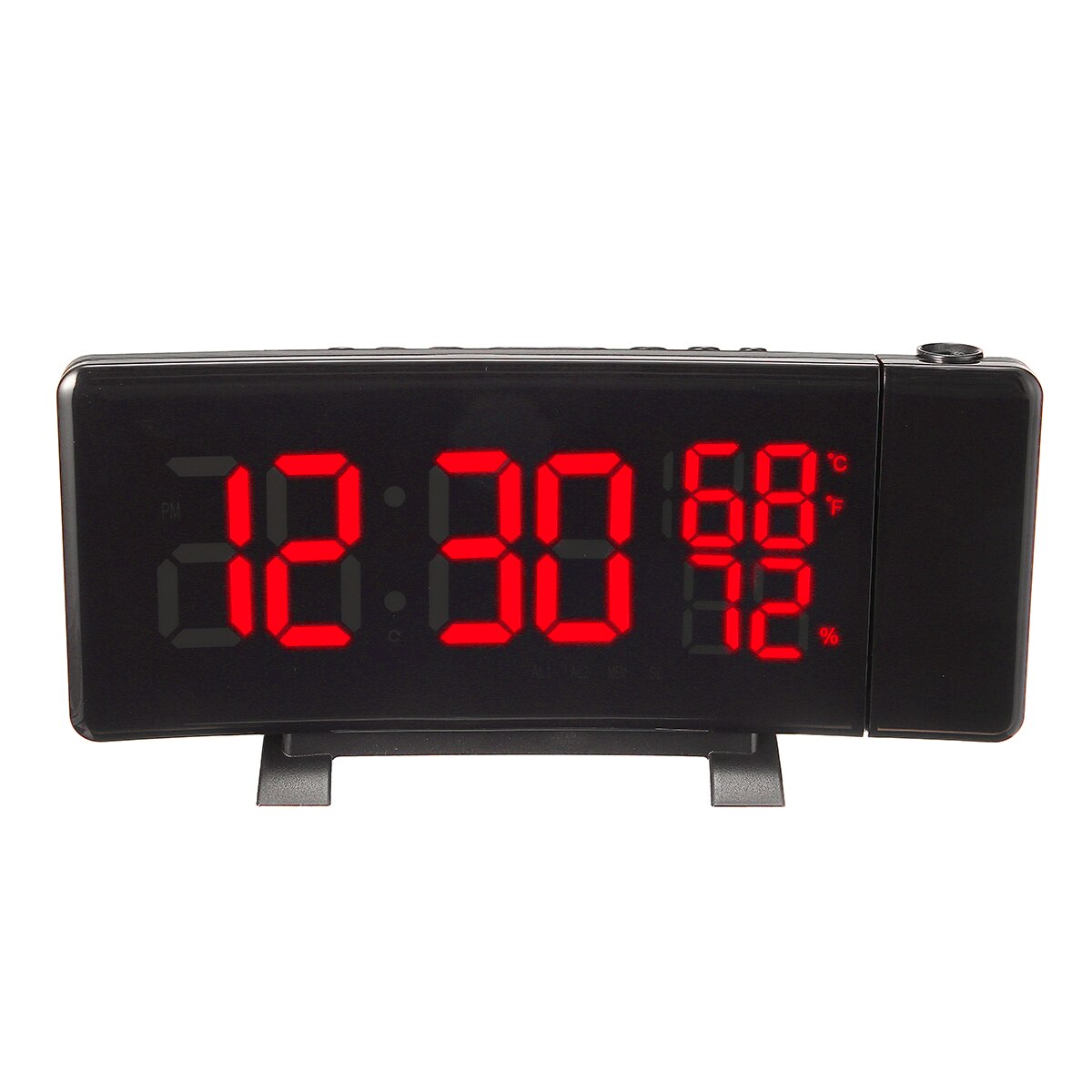 USB LED Digital Clock Radio With Projection Radio FM Snooze Alarm Table Clock Temperature And Humidity Bedside Time Display