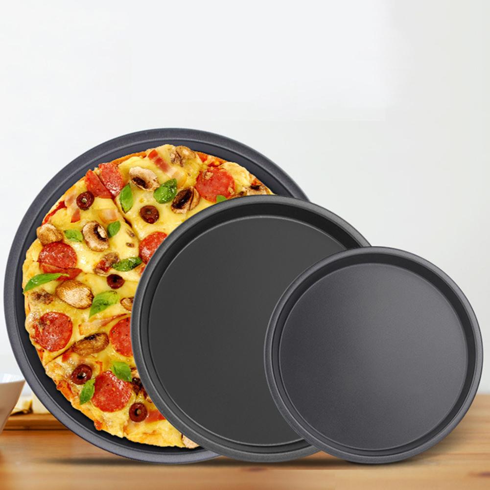 6/7/8/10 Inch Carbon Staal Non-stick Pizza Pan Schaaltje Lade Mold Bakvormen Ronde Diepe schotel Pizza Pan Tray Baking Tool