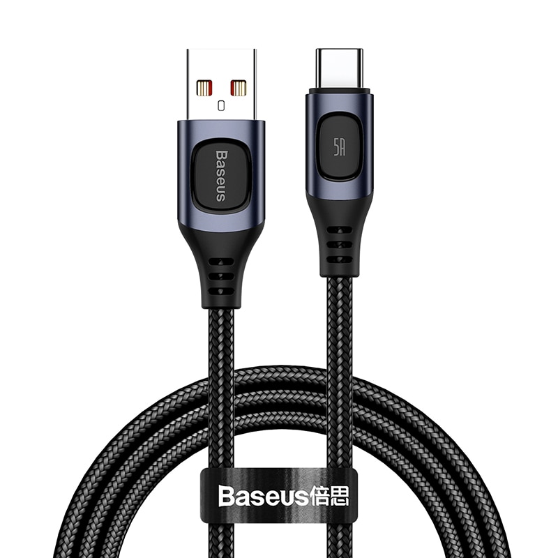 Baseus USB Type C Cable 5A PD Fast Charging Cable for Samsung S20 Huawei P30 Cable USB C Cable for Xiaomi iPad Pro Type C Cable: Grey / 1m