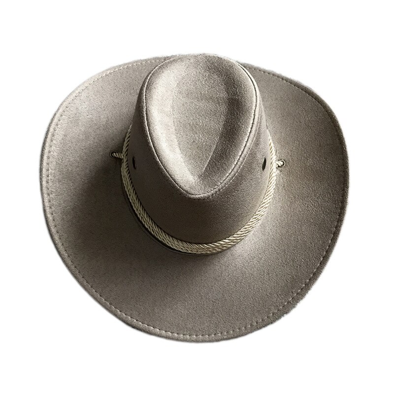 Chapeau de Cowboy ouest américain daim chapeau de soleil en plein air chapeaux d'équitation en plein air pour hommes et femmes chapeau de Cowboy de couleur unie: 10