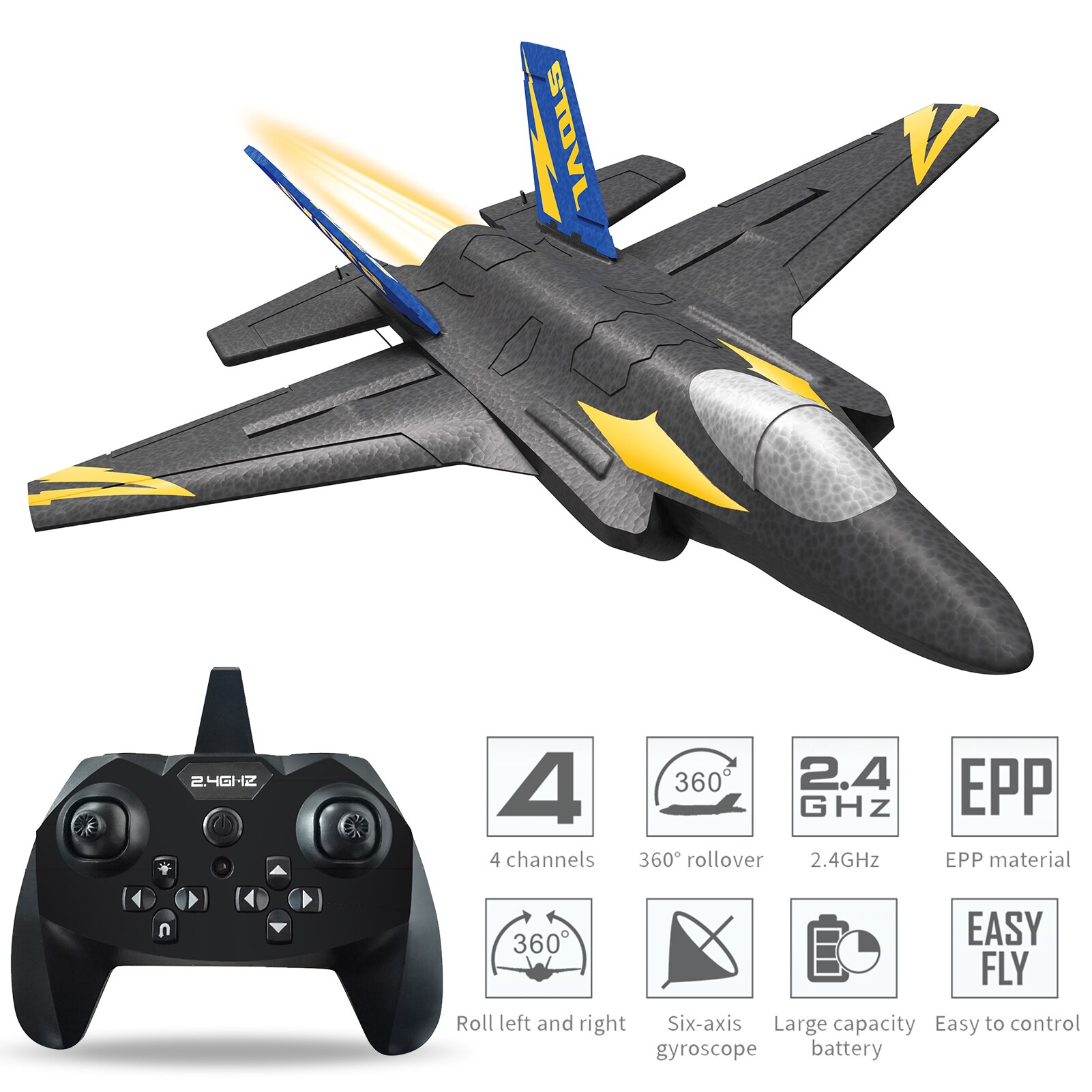 KF605 F35 Rc Vliegtuig 2.4Ghz 4CH 6-Assige Gyro Rc Epp Vliegtuig Rc Modelvliegtuigen 15Min Vlucht tijd Afstandsbediening Speelgoed Voor Volwassenen Kids Jongens