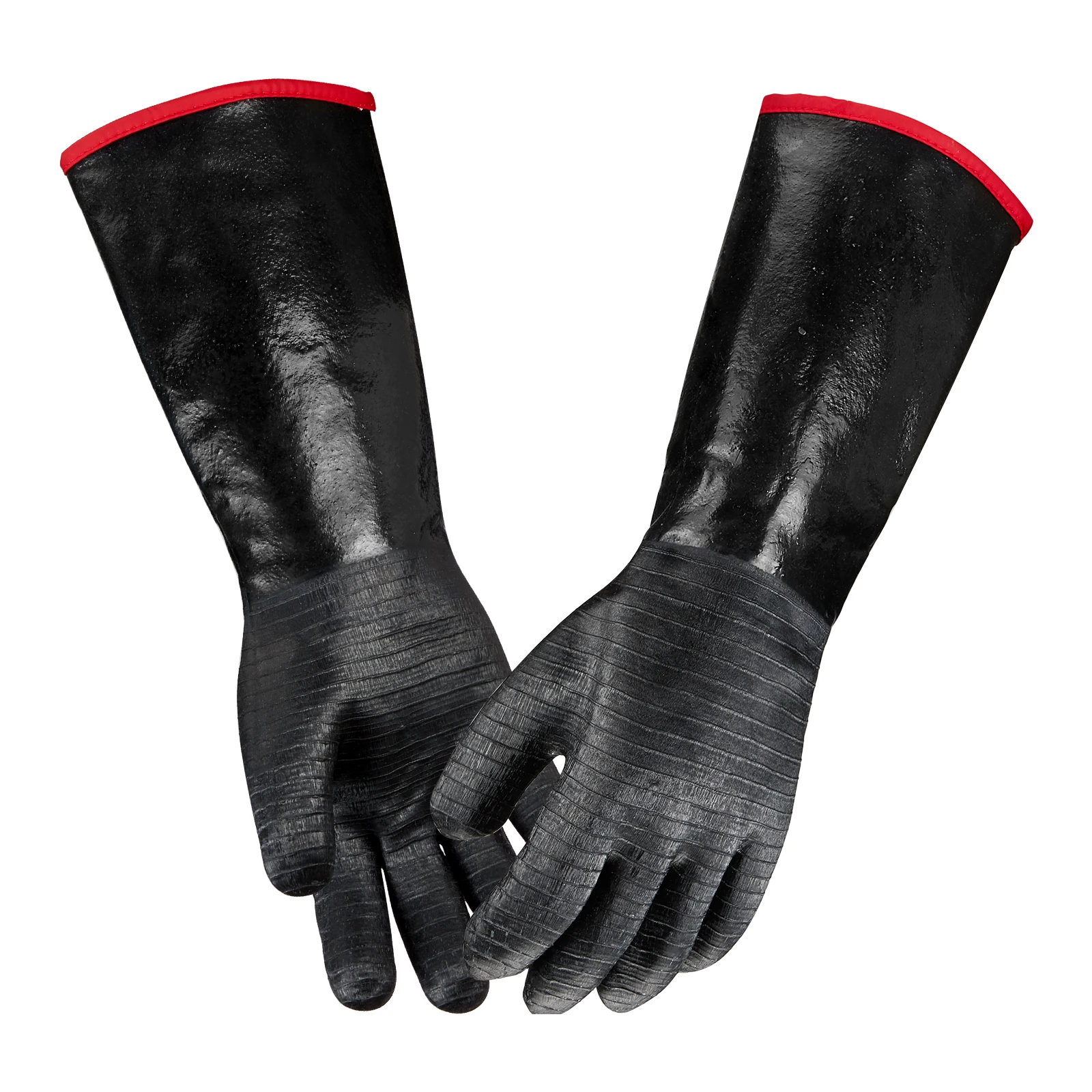 14/18 Inches Cooking BBQ Gloves Neoprene Coating High Temperature Heat Resistance for Barbecue, Gardening,Industrial Thick: Default Title