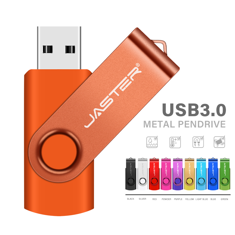 USB 3.0 USB Flash Drive 128GB Rotatable Pen Drive 64G Wedding Memory Stick 32G 16G Free Chain Pendrive 8G Silver USB Stick
