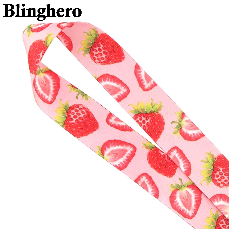 CA479 10 teile/los Ananas Pfirsich Obst Lanyards Für keychain Ich würde Karte bestehen Telefon USB Abzeichen Halfter Hängen Seil Lariat