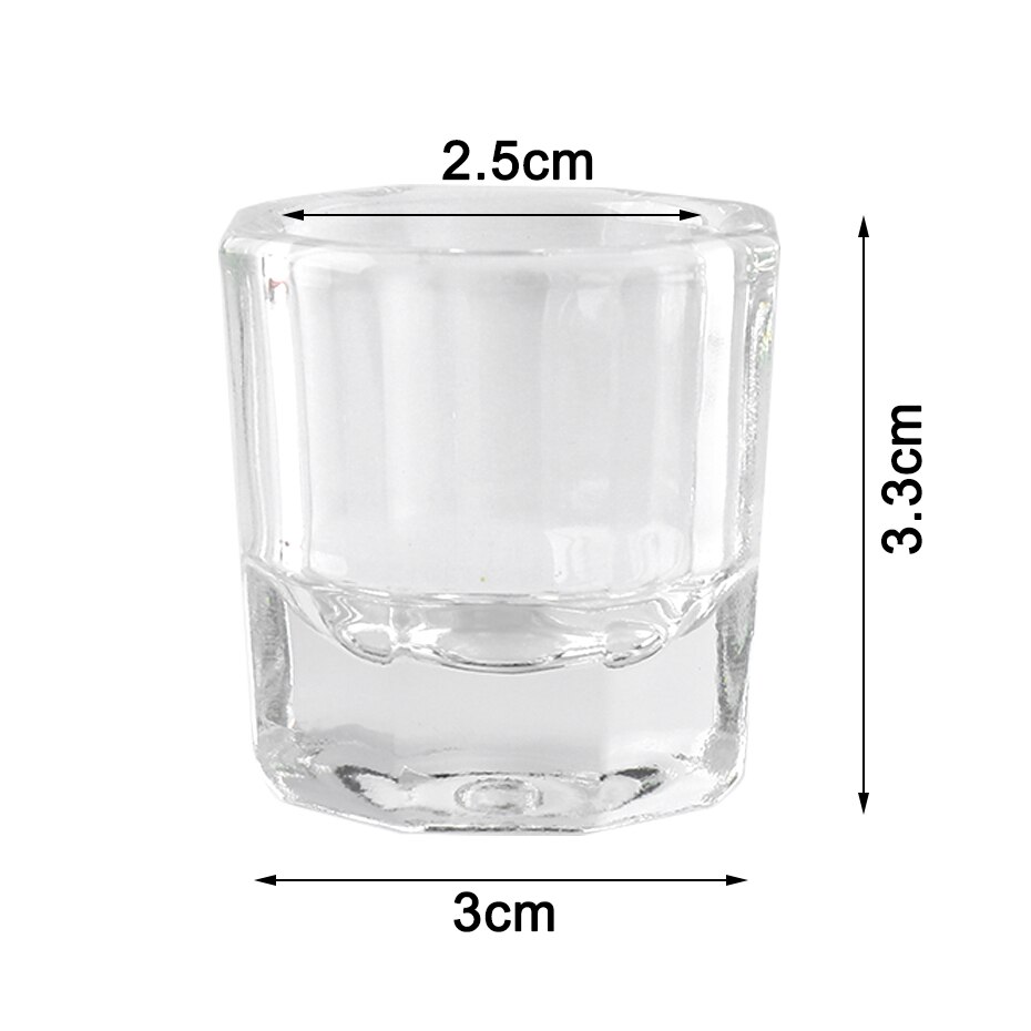 1Pcs Crystal Glass Nail Cup Voor Acryl Liquid Nail Brush Cleaner Cup Dippen Schotel Container Manicure Levert Gereedschap LA1606