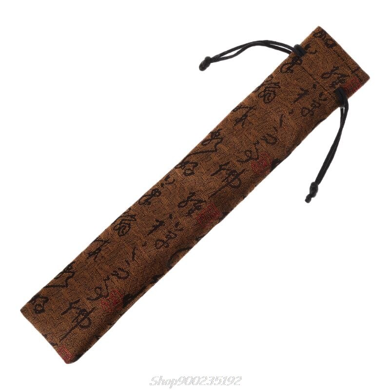 Kinesisk kalligrafi stil dekorativ folde hånd blæser taske støvtæt holder beskyttelses taske cover   jy25 20: Gul
