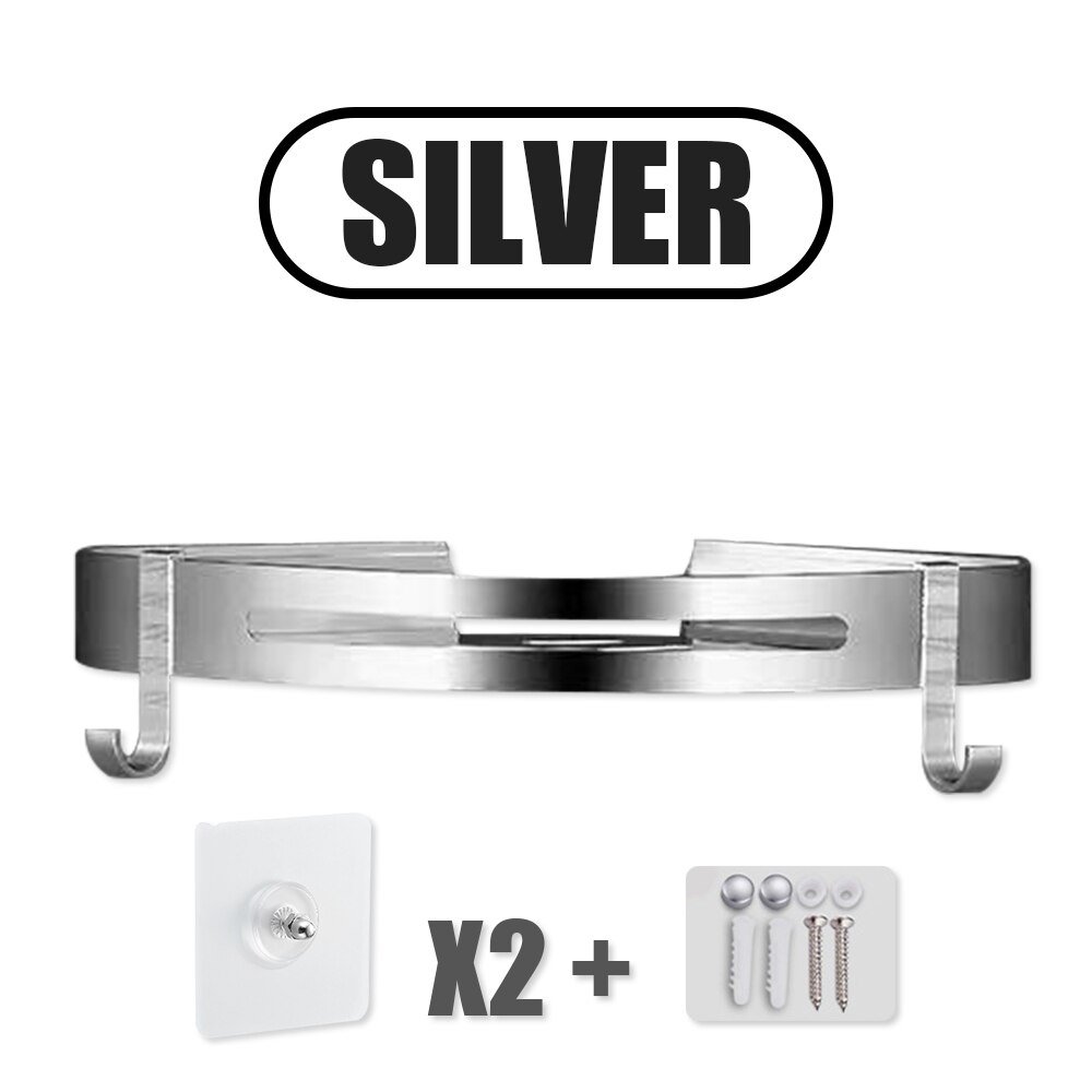 Bathroom Shelf Shower Storage Rack Wall Triangle Storage Standing Shelves Shampoo Holder No Drill Punching Bathroom Accessories: Sliver-A