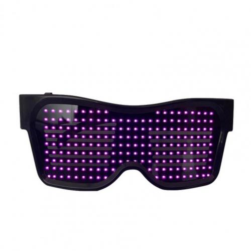 Electronic Bluetooth Luminous Glasses with LED Light Birthday Party Club Props Electronic Bluetooth Luminous Glasses: Pink