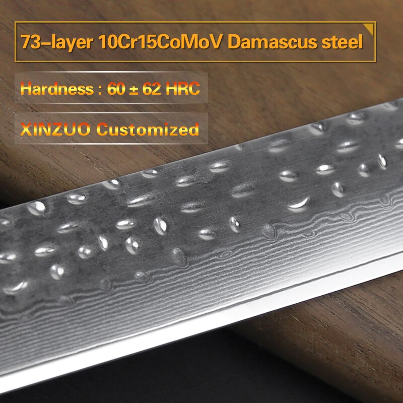XINZUO 10" inch Cleaver Knife Damascus Steel Kitchen Slicing Knife Japan Kitchen Tool VG10 Sashimi Sushi Knives Pakkawood Handle